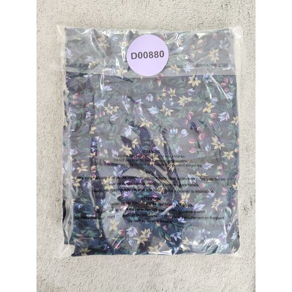 Vintage 80s Lucia Midi Skirt Size 12 Blue Floral Pleated Rayon Cottagecore - Picture 8 of 8